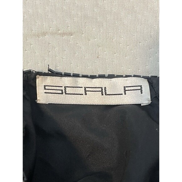 Vintage Sparkling SCALA 100% SILK BEADED SEQUINS Formal Evening Dress Lined Sz M - Picture 9 of 11